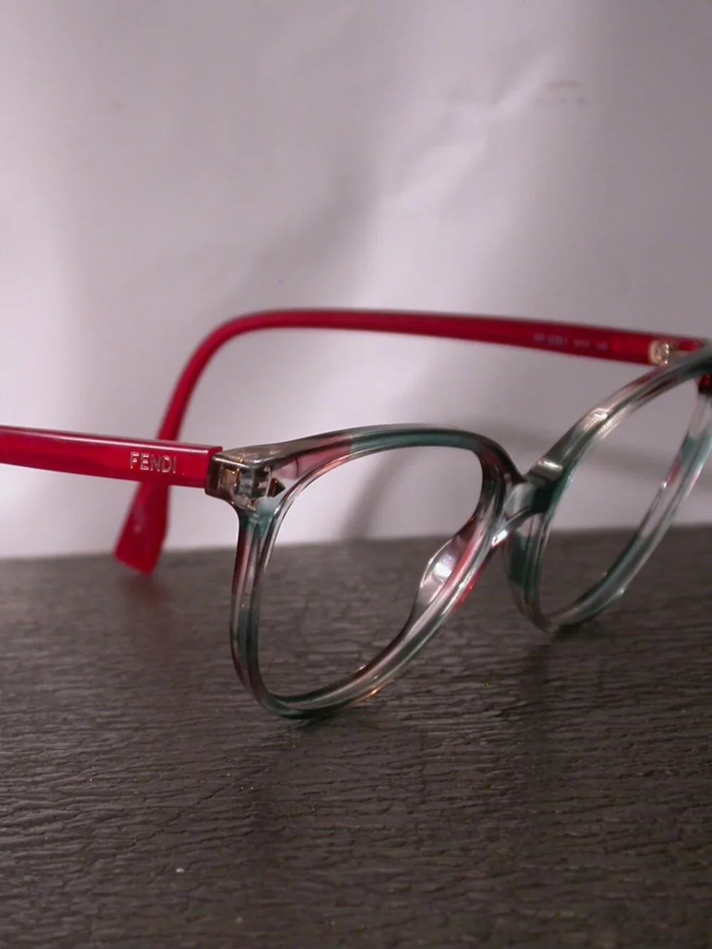 Fendi Pink Green Clear Designer Eyeglasses Made in Italy